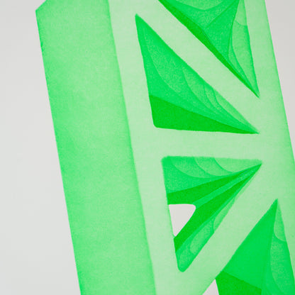 Framed Green Fluorescent Fan Block