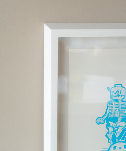 Framed The Book Of Bare Bones - Master Print, Blue