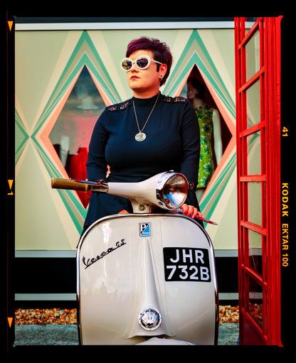 Sarah, Vespa GS, Goodwood, 2021